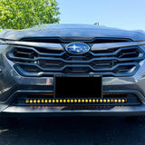 grey subaru crosstrek with amber daytime running lights led light bar off roading