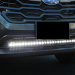 grey subaru crosstrek with white  led light bar off roading