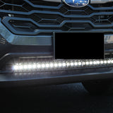 grey subaru crosstrek with white  led light bar off roading