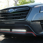 grey subaru forester white led light bar off roading