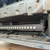 subaru outback behind grille with led light bar off roadi