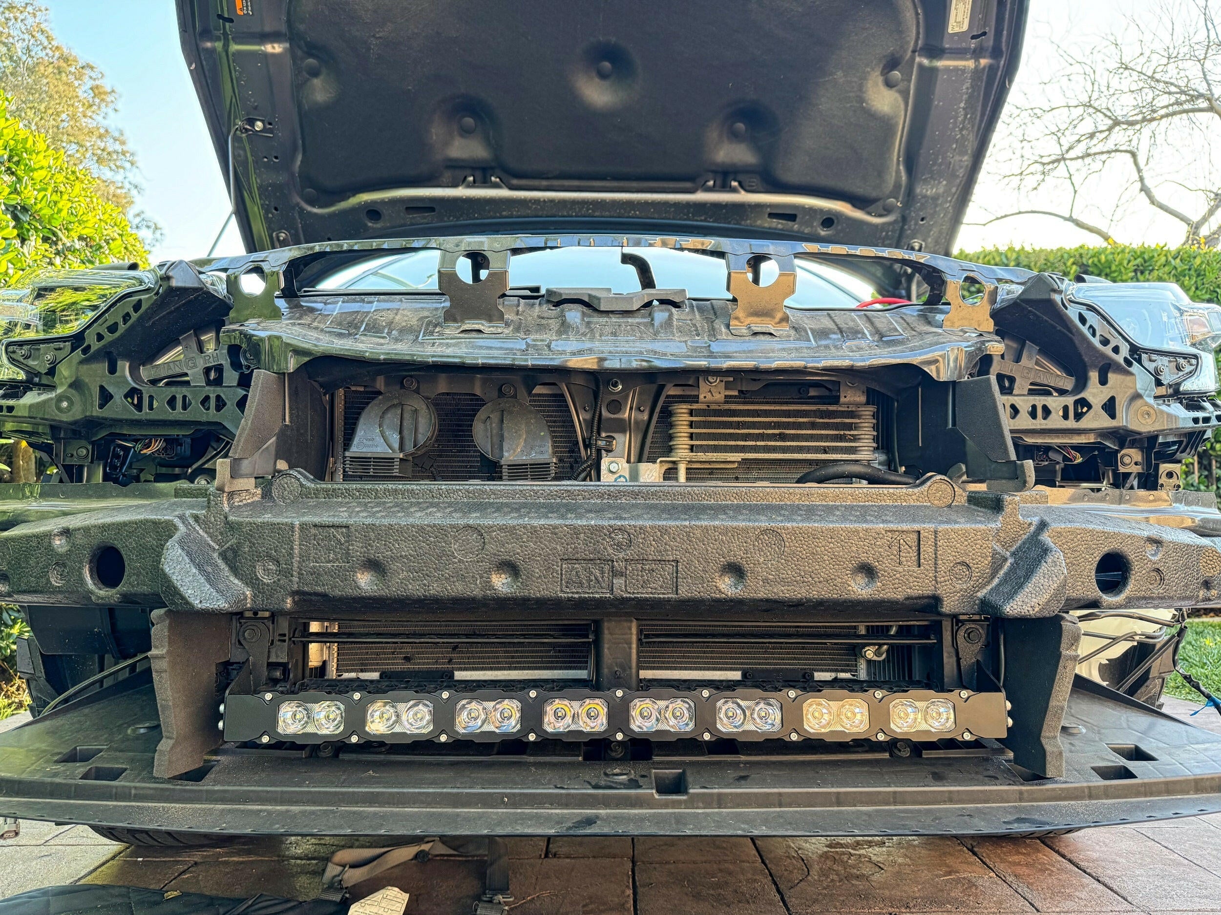 behind grille subaru outback light bar