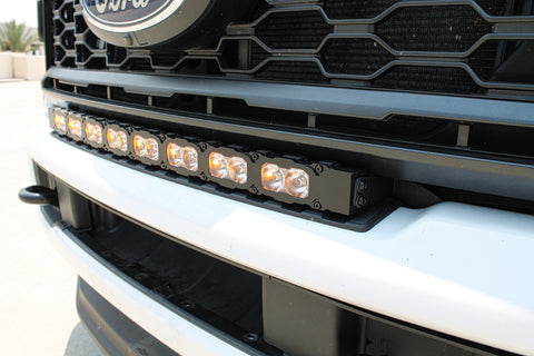 white 2023 2024 Ford F250/350/450 Superduty Single 30in curved Light Bar by M&R automotive