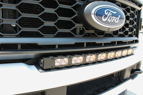 white 2023 2024 Ford F250/350/450 Superduty Single 30in curved LED Light Bar