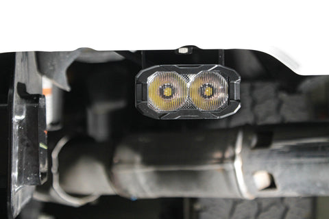 close up view of LED light pod used as a reverse light kit for the 2023 ford superduty