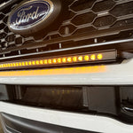 white 2023 2024 Ford F250/350/450 Superduty Single 30in curved amber LED light bar