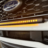 white 2023 2024 Ford F250/350/450 Superduty Single 30in curved amber LED light bar