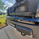 2010-2014 Ford Raptor Gen 1 Light Bars mounted behind front grille on bumper, bolt-on dual 40s LED installation view