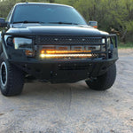 2010-2014 Ford Raptor Gen 1 light bars installed on the front bumper, off-road lighting upgrade