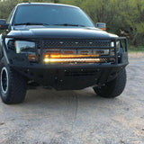 2010-2014 Ford Raptor Gen 1 light bars installed on the front bumper, off-road lighting upgrade