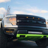 2010-2014 Ford Raptor Gen 1 Dual Function Fog Light Kit with amber DRL – Ford Raptor Gen 1 fog light upgrade installed in front bumper