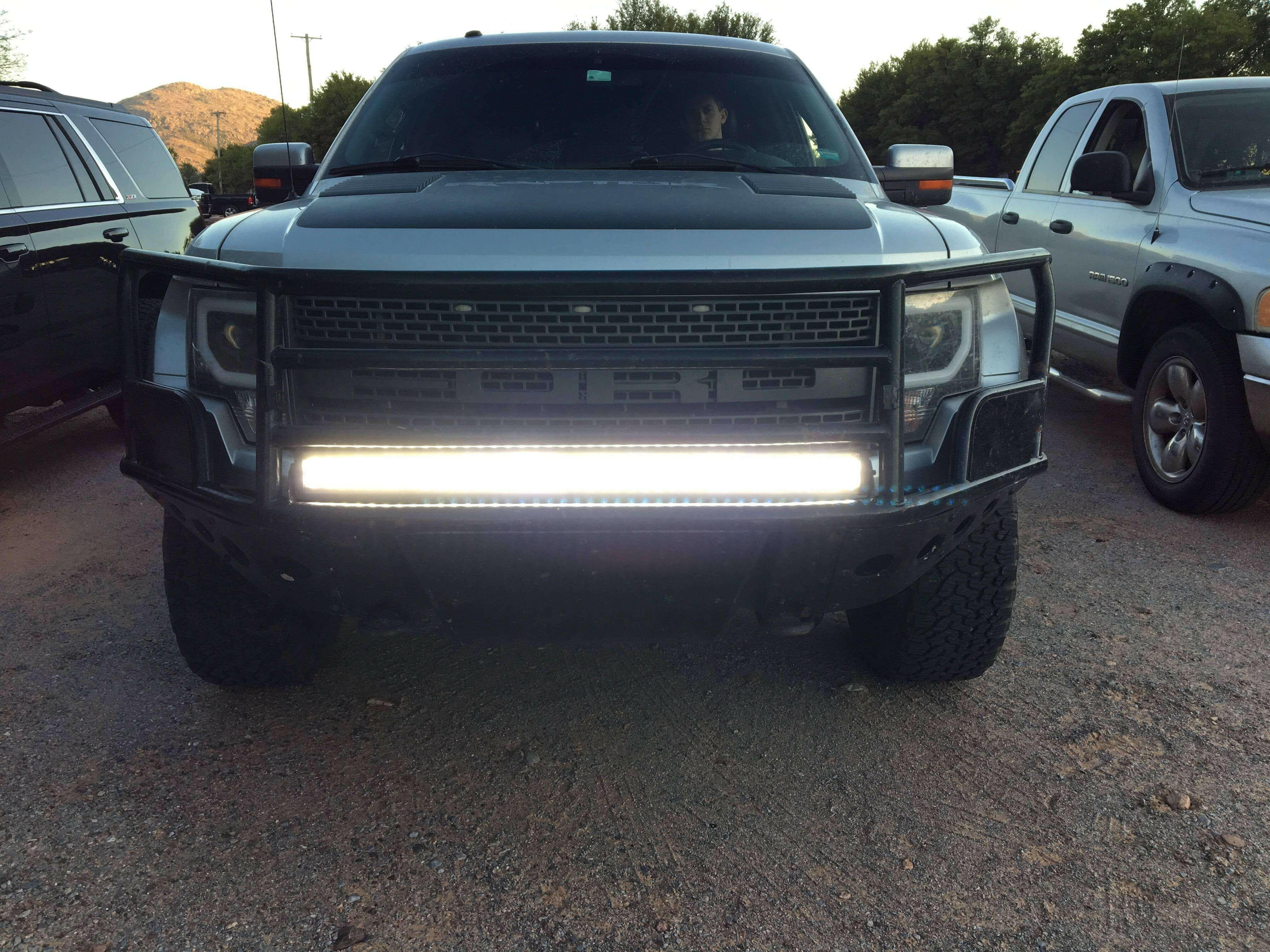 Ford Raptor Gen 1 LightBar installed as single 40in front bumper light bar on 2010-2014 Ford Raptor truck