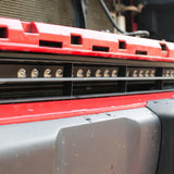 2020 2021 2022 2023 upclose red Toyota Tacoma with one 30in Light Bar
