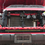 2020 2021 2022 2023 red Toyota Tacoma with 30in light bar showing black metal bracket