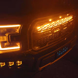 ford raptor generation 2 with 1 amber 40in behind the grille light bar