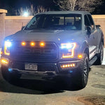 blue ford raptor 2019 2020 with off roading fog light kits 20watt square light pods
