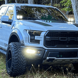white ford raptor generation 2 2017 2018 with off roading 40watt square white ditch lights 