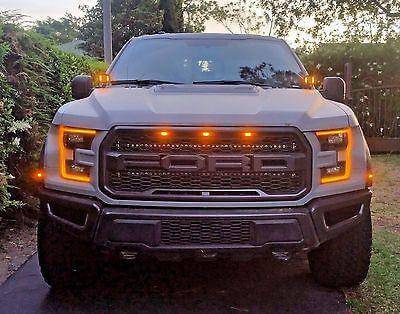 red ford raptor 2019 2020 with off roading 40watt square ditch lights amber