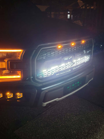 ford raptor generation 2 with 1 white 40in behind the grille light bar