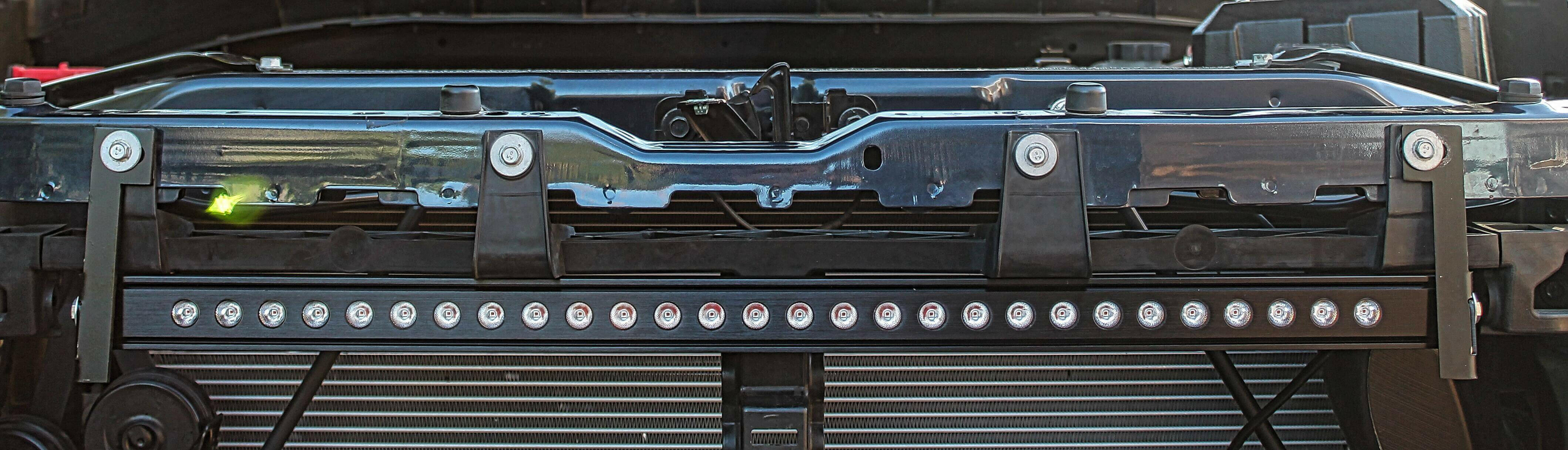 2019 2020 2021 blue chevrolet Silverado one 30in light bar behind the grille M&R Automotive