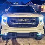2019 2020 2021 2022 2023 gray GMC Sierra 1500 with one 40in Light Bar behind the grille