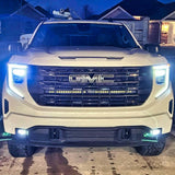 2019 2020 2021 2022 2023 gray GMC Sierra 1500 with one 40in Light Bar behind the grille