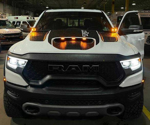 2019 2020 2021 2022 2023 white RAM 1500 TRX hood mount kit M&R Automotive