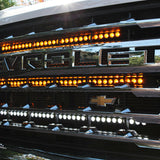 2020 2021 2022 2023 white Chevrolet Silverado 2500/3500HD one amber 30in and two 40in light Bars behind the grille- M&R AutomotivE