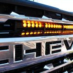 2020 2021 2022 2023 Chevrolet Silverado 2500/3500HD one amber 30in Light Bar behind the grille- M&R Automotive
