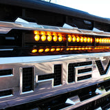 2020 2021 2022 2023 Chevrolet Silverado 2500/3500HD one amber 30in Light Bar behind the grille- M&R Automotive