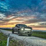 2020 2021 2022 2023 black Chevrolet Silverado 2500/3500HD two white 40in light bars behind grille - M&R Automotive