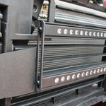 2020 2021 2022 2023 red GMC Sierra 2500 and 3500HD two 40in Light Bars behind the grille showing black metal bracket