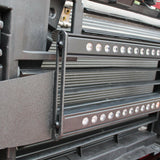 2020 2021 2022 2023 red GMC Sierra 2500 and 3500HD two 40in Light Bars behind the grille showing black metal bracket