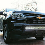 2021-2023 black Chevrolet Colorado one 40in Light Bar behind grille amber color for off roading