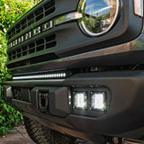 2021 2022 2023 2024 Ford Bronco Capable Bumper with one 40in Light Bar on top of bumper and two 40watt fog light pods- M&R Automotive