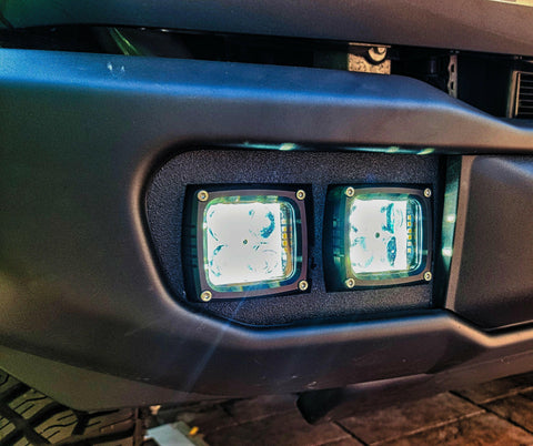 2021 2022 2023 Ford Bronco Capable Bumper with two white 40watt Fog Light pods - M&R Automotive