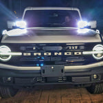 2021 2022 2023 white ford bronco with four white 40watt light pods ditch lights- M&R Automotive