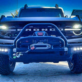 2021 2022 2023 2024 blue ford bronco modular bumper white fog light kit