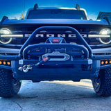 2021 2022 2023 2024 blue ford bronco modular bumper amber fog light kit