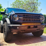 2021 2022 2023 Ford Bronco Standard Bumper with amber led light bar on top of bumper