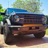 2021 2022 2023 Ford Bronco Standard Bumper with amber led light bar on top of bumper