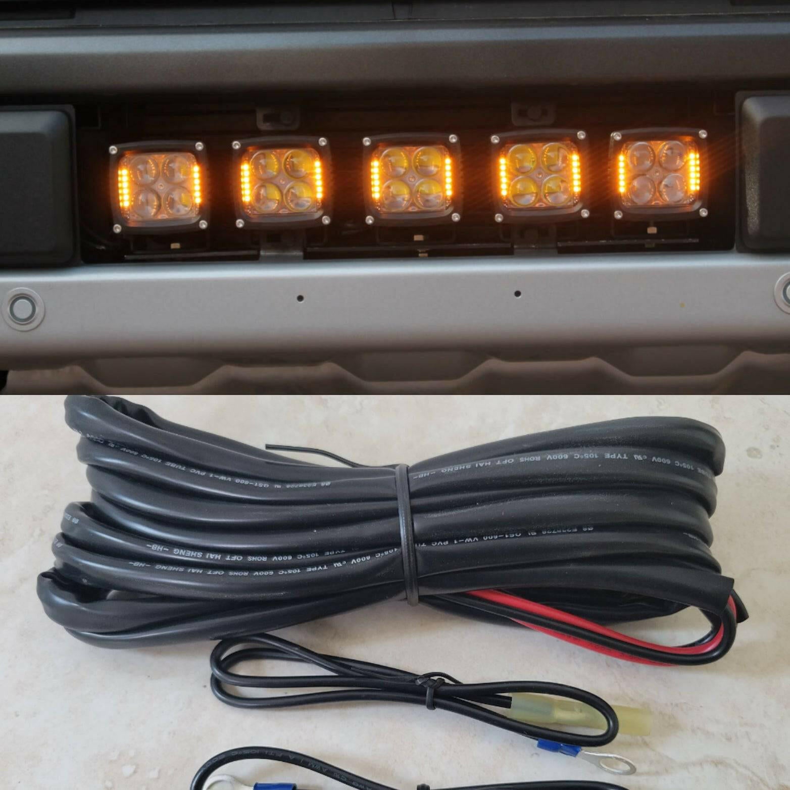 2021 2022 2023 ford raptor generation 3 with 5 square 40watt pods and wiring harness