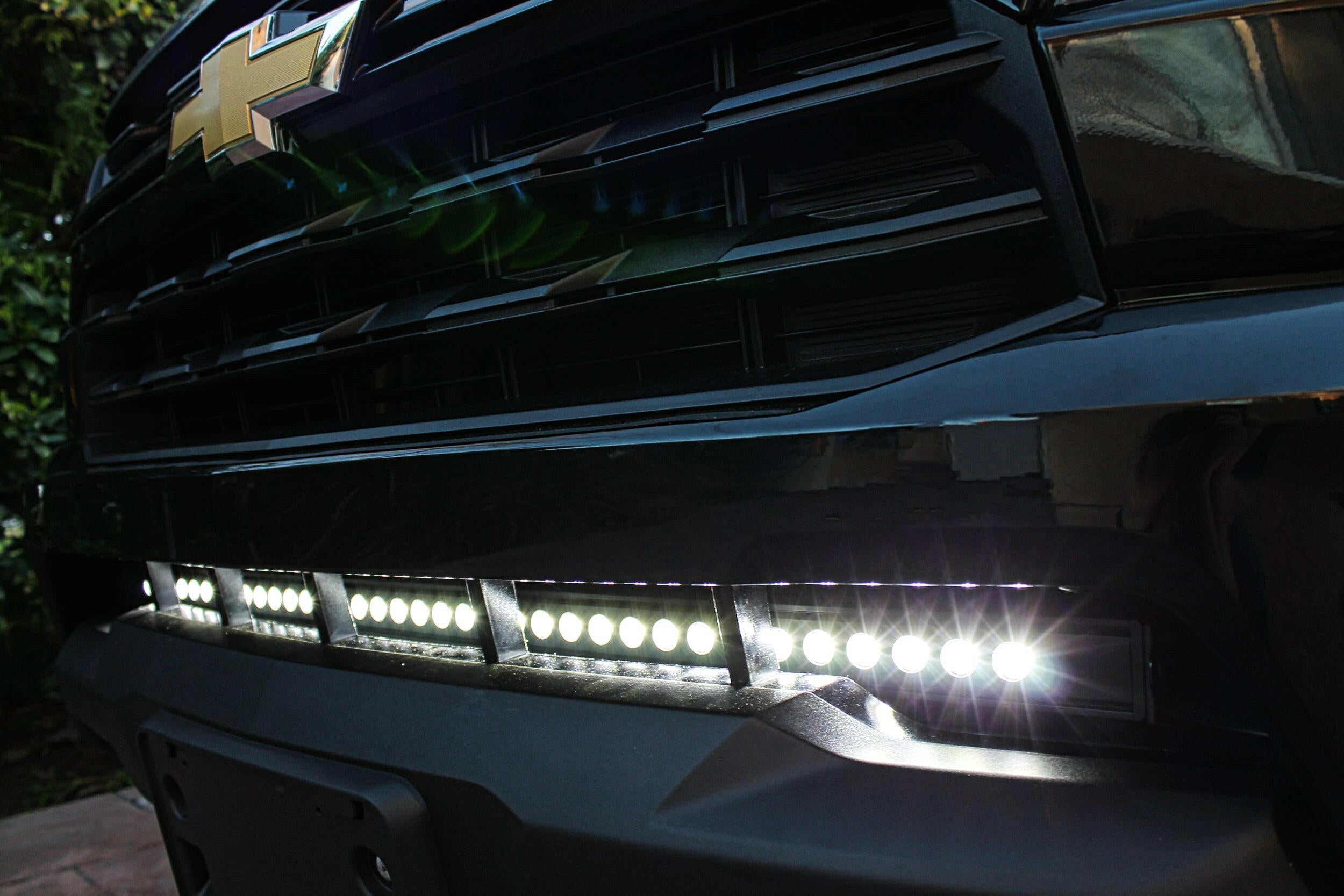 2021-2023 black Chevrolet Colorado one 40in Light Bar behind grille white color - M&R Automotive