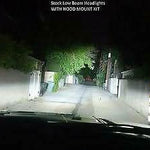 white light output in the dark of generation 2 ford raptor hood mount kit