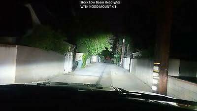 white light output in the dark of generation 2 ford raptor hood mount kit