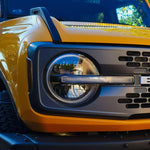 2021 2022 2023 2024 cyber orange ford bronco modular bumper amber fog light kit
