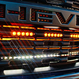 2019 2020 2021 Chevrolet Silverado two 40in light bars behind the grille color amber and white - M&R Automotive