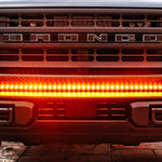 2021 2022 2023 2024 Ford Bronco Capable Bumper with one gray 40in Light Bar on top of bumper - M&R Automotive
