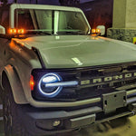2021 2022 2023 white ford bronco with four amber 40watt light pods ditch lights- M&R Automotive