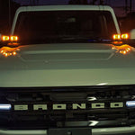 2021 2022 2023 white ford bronco with four amber 40watt light pods ditch lights- M&R Automotive